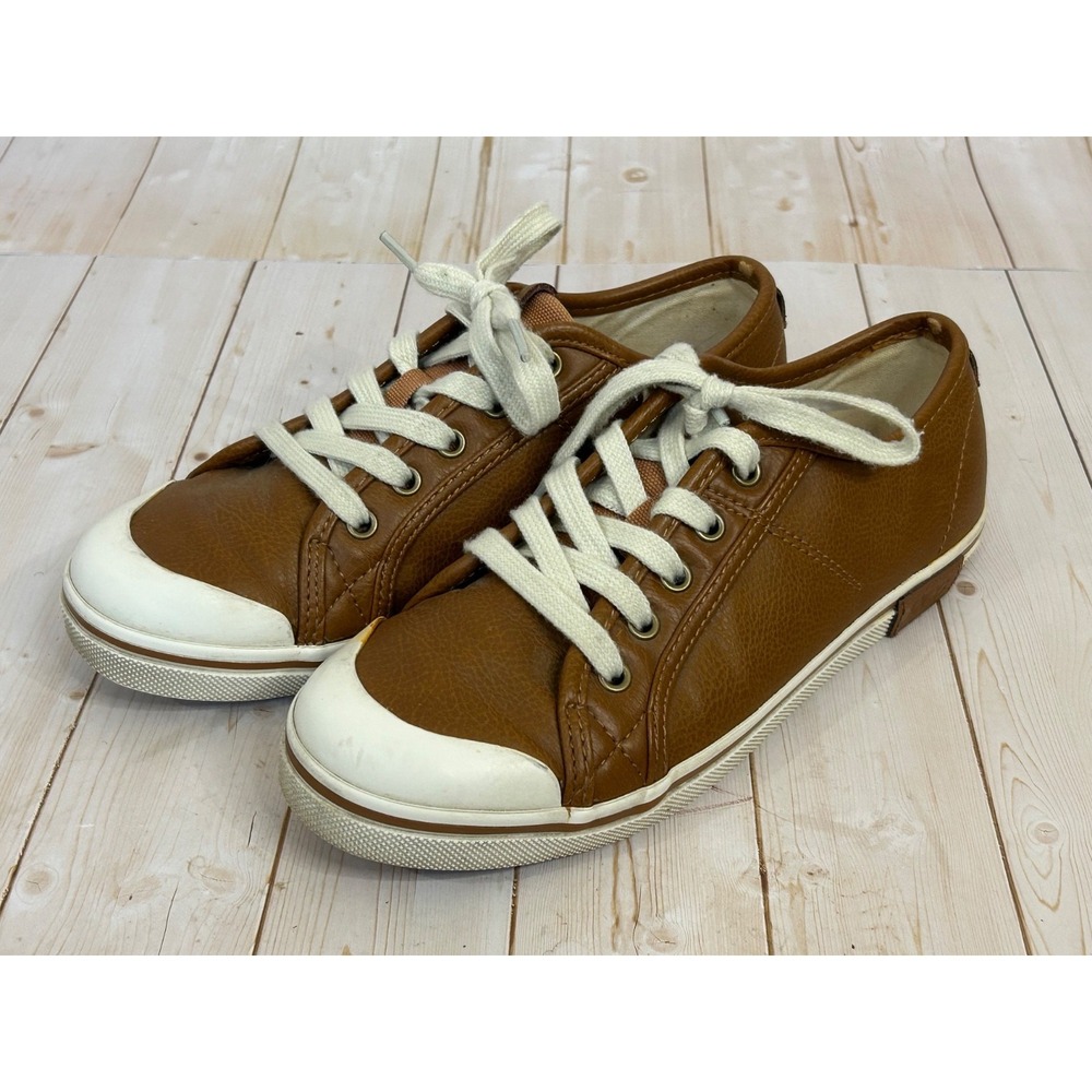 Ugg Brown Leather‎ Boys Low Top Sneakers Shoes Size 4 Youth